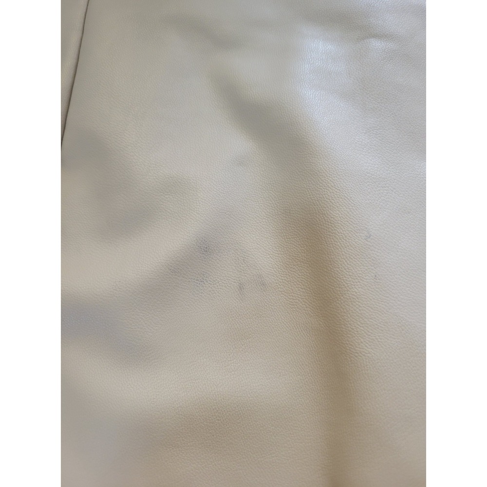 Vintage Rewash Biege Y2K Small Faux Leather Mini Skirt Sexy Siren Rave *READ* - Picture 10 of 10